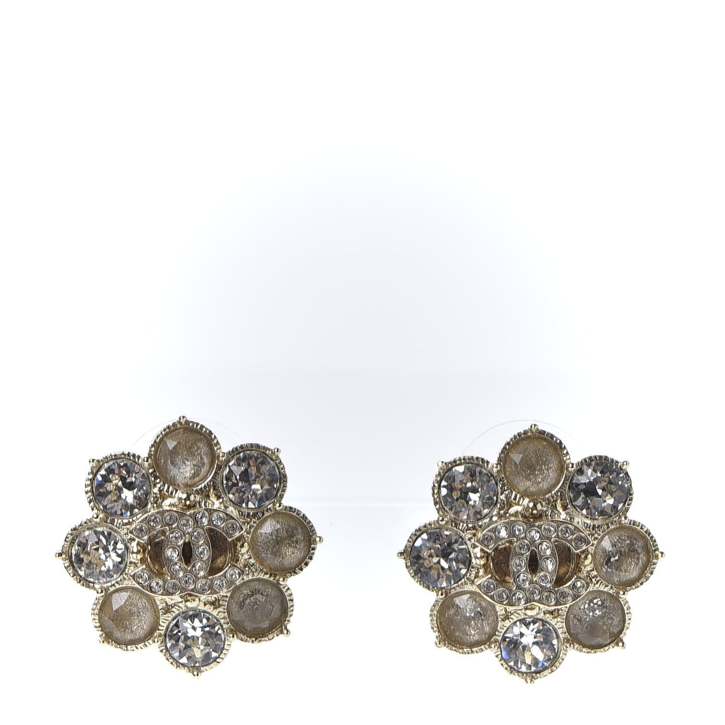 Crystal CC Earrings Gold