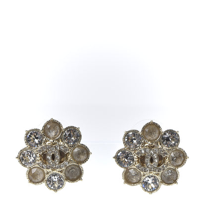 Chanel Crystal CC Earrings Gold 1 of 5