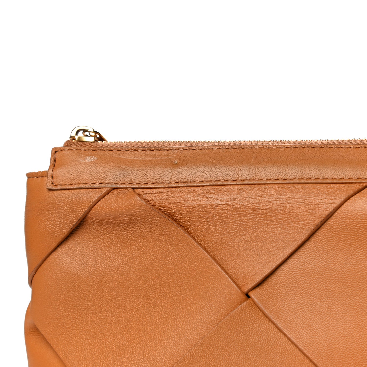 Bottega Veneta Nappa Maxi Blown Up Intrecciato Pouch Clutch Caramel 13 of 24