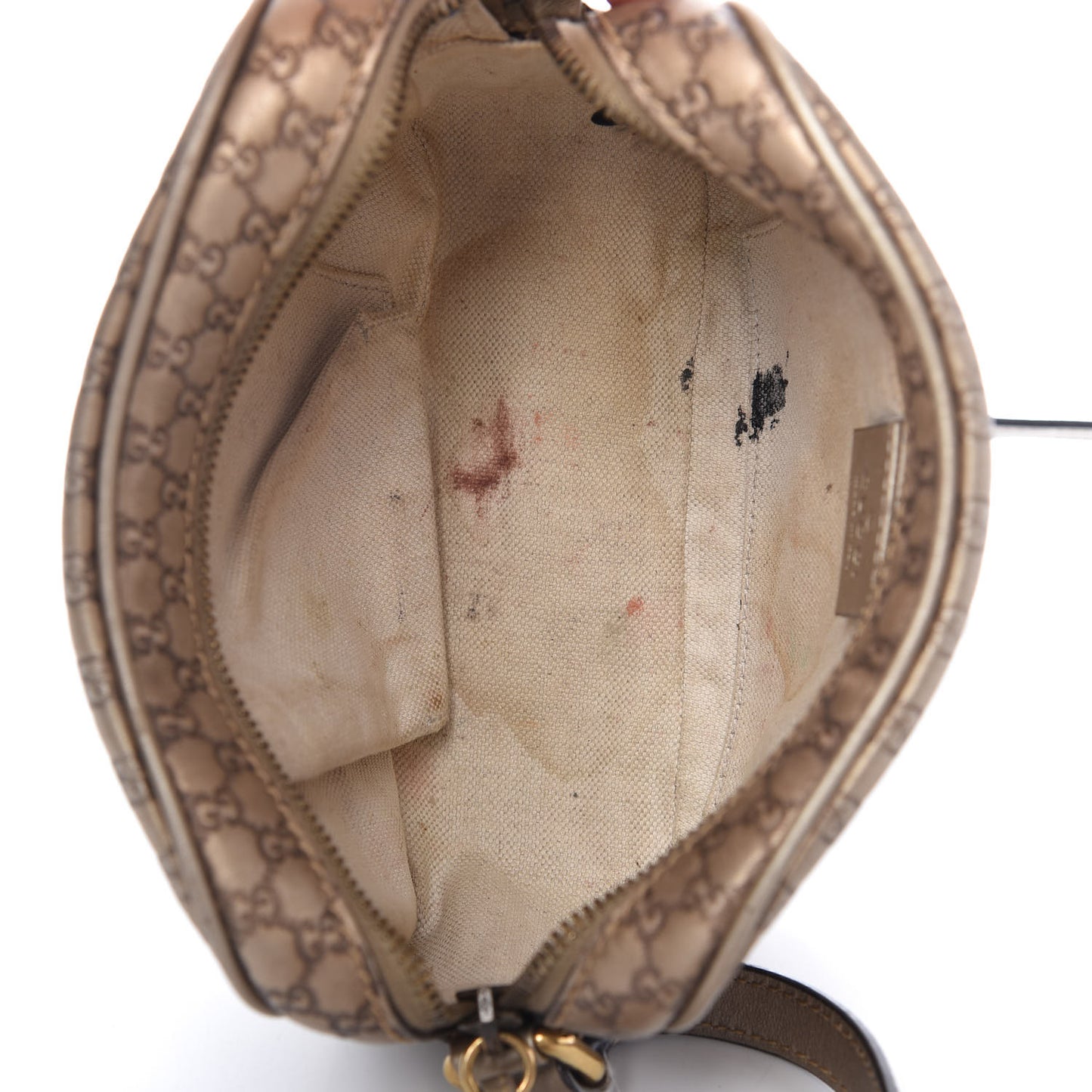 Metallic Microguccissima Sunshine Disco Crossbody Bag Champagne