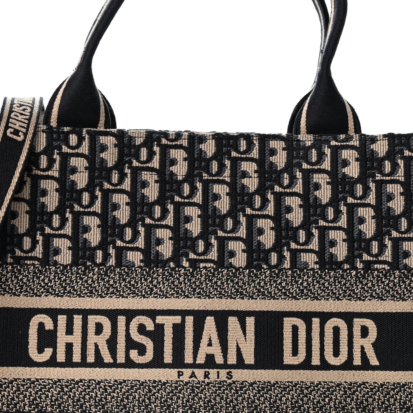 Oblique Calfskin Medium Book Tote With Strap Blue Multicolor