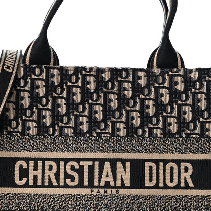 Christian Dior Oblique Calfskin Medium Book Tote With Strap Blue Multicolor 8 of 14