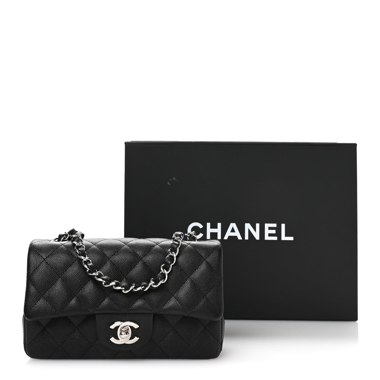 Caviar Quilted Mini Rectangular Flap Black