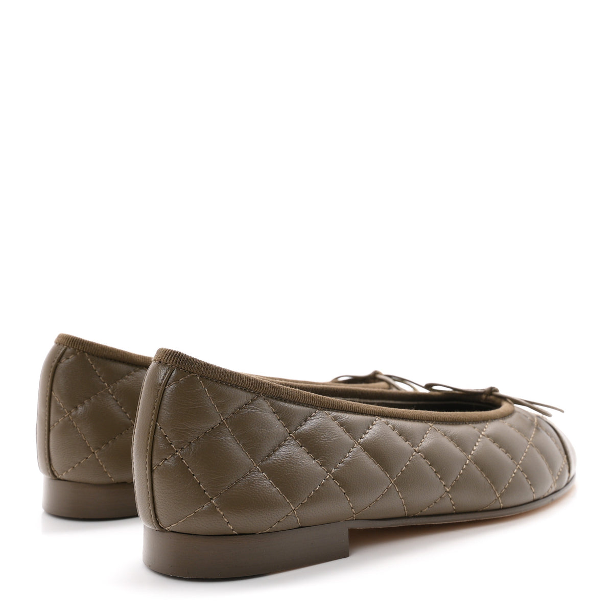 Chanel Lambskin Quilted CC Cap Toe Ballerina Flats 36.5 Dark Brown 5 of 10