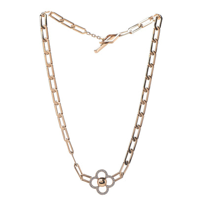 Louis Vuitton Swarovski Crystal Flower Power Necklace Gold 3 of 6