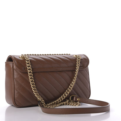 Gucci Azalea Calfskin Matelasse Diagonal Small GG Marmont Shoulder Bag Cuir 3 of 9