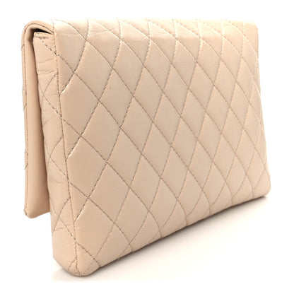 Chanel Aged Calfskin Quilted Reissue 2.55 Clutch Beige 3 of 9