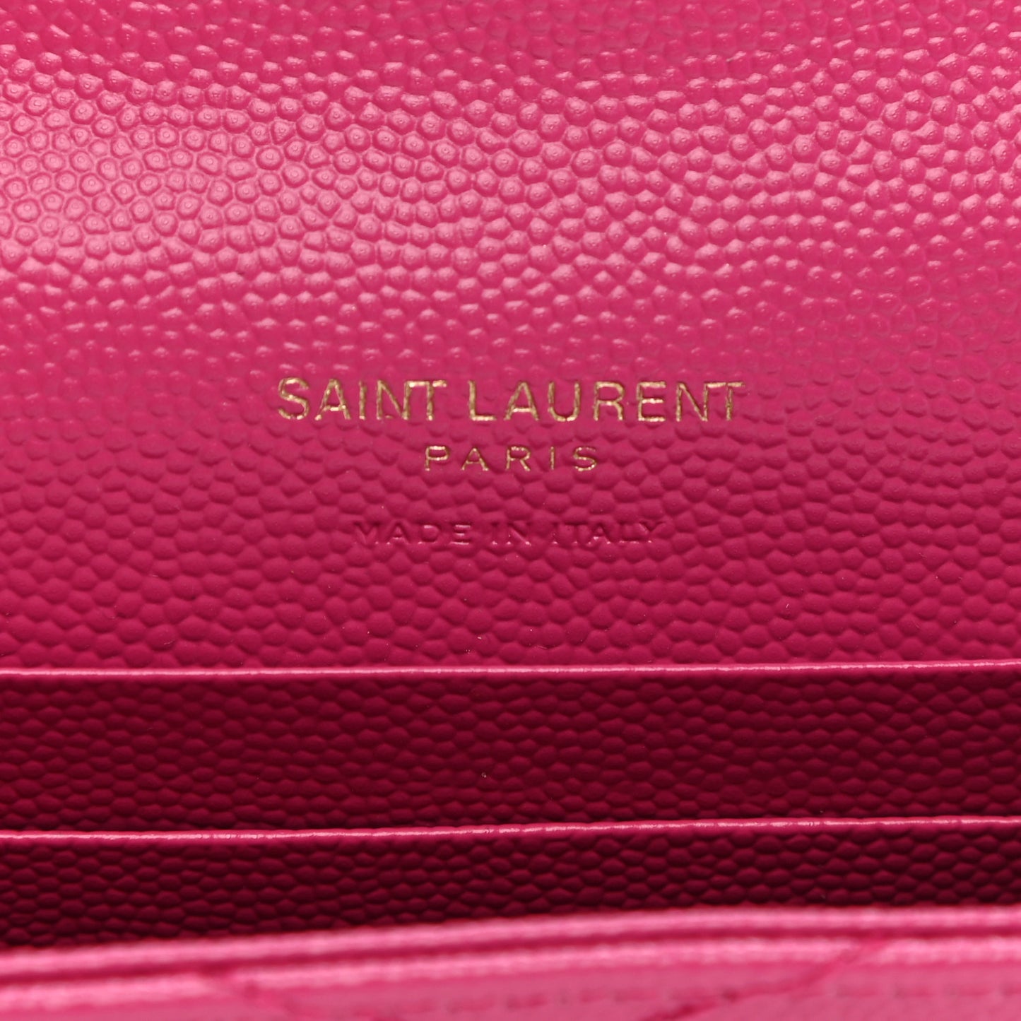 Grain De Poudre Matelasse Chevron Small Monogram Envelope Wallet Fuxia Couture
