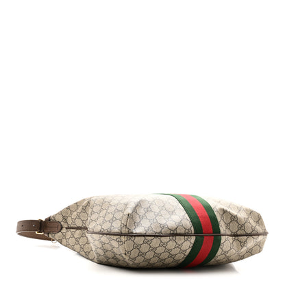 Gucci GG Supreme Monogram Web Ophidia Half Moon Hobo Brown 4 of 11