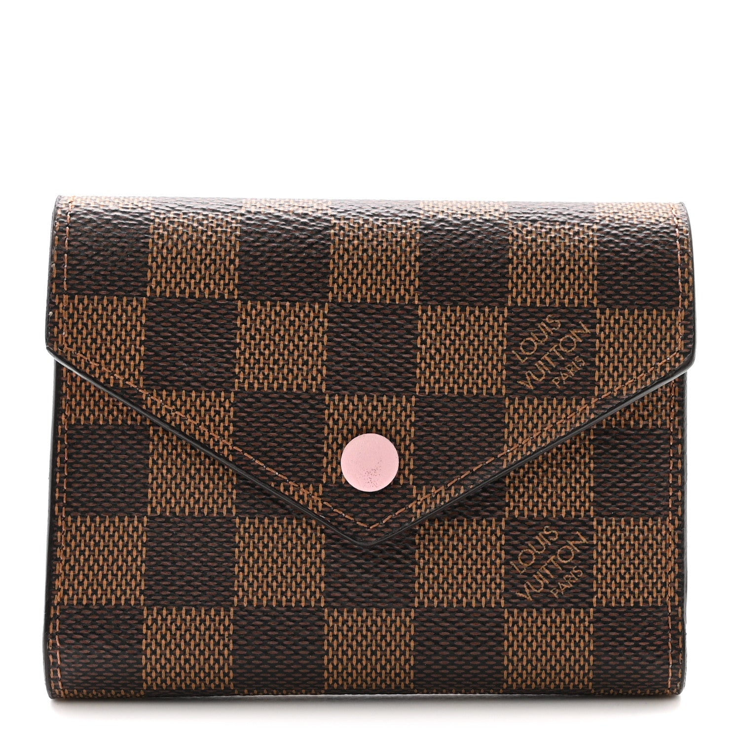 Louis Vuitton Damier Ebene Victorine Wallet Rose Ballerine 1 of 6