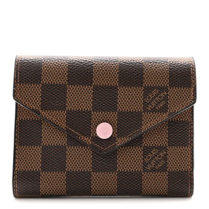 Louis Vuitton Damier Ebene Victorine Wallet Rose Ballerine 1 of 6