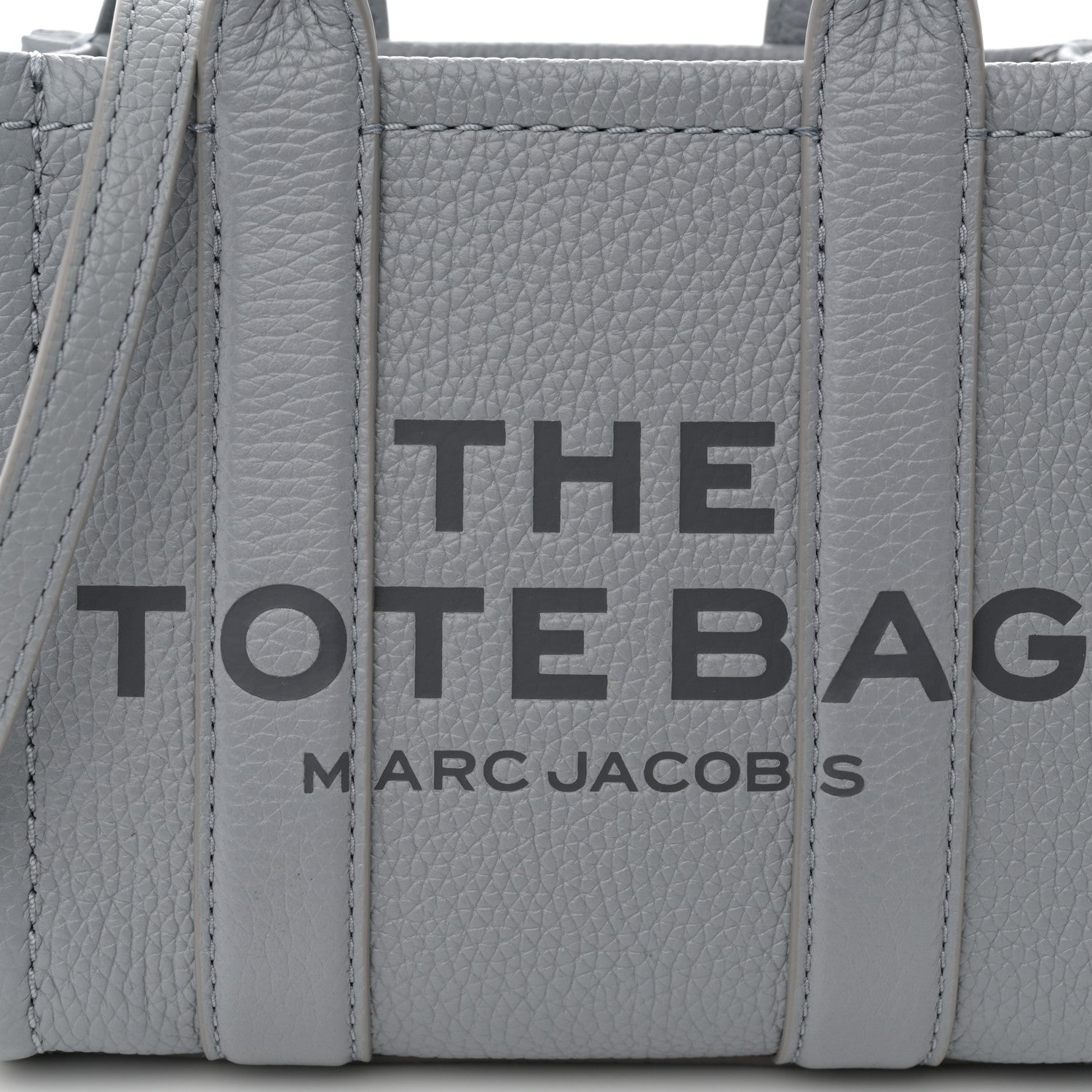 Marc Jacobs Grained Calfskin Mini The Tote Bag Grey 6 of 9