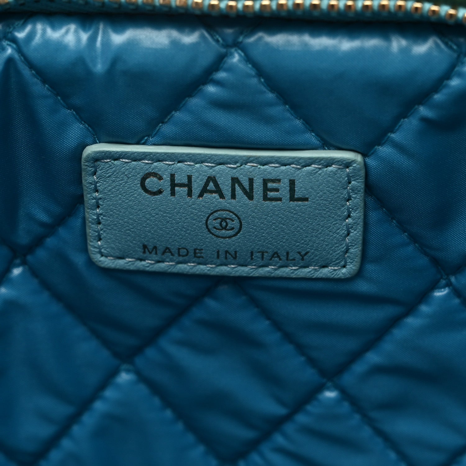 Chanel Lambskin Colorblock Cosmetic Case Turquoise Red 6 of 7