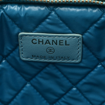 Chanel Lambskin Colorblock Cosmetic Case Turquoise Red 6 of 7