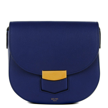 Celine Grained Calfskin Small Trotteur Indigo 1 of 8