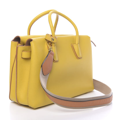 MCM Grained Calfskin Medium Milla Tote Yellow 3 of 8