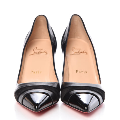 Christian Louboutin Nappa Patent Veau Velours Eklectica 85 Pumps 35 Black 2 of 8