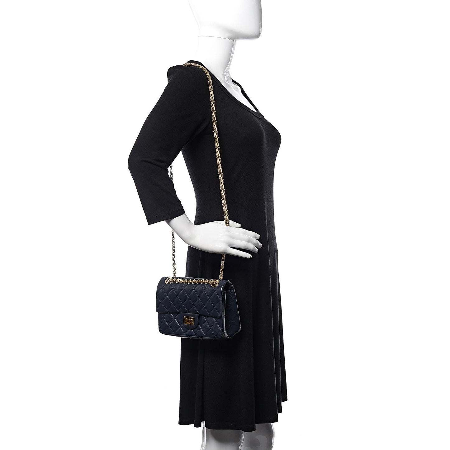Aged Calfskin Quilted 2.55 Reissue Mini Flap Navy
