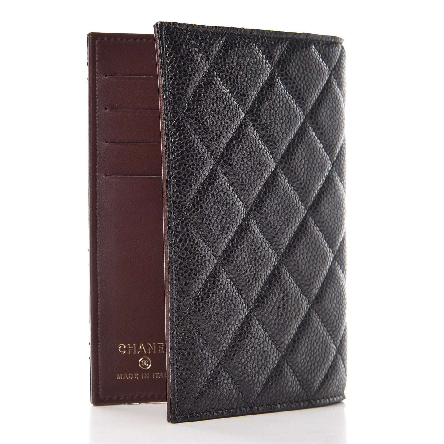 Caviar Quilted Passport Holder Black