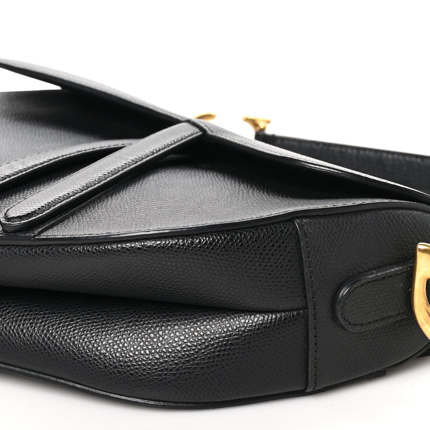 Christian Dior Grained Calfskin Saddle Bag Black 10 of 11