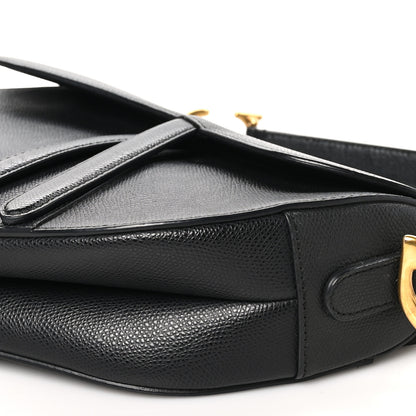 Christian Dior Grained Calfskin Saddle Bag Black 10 of 11