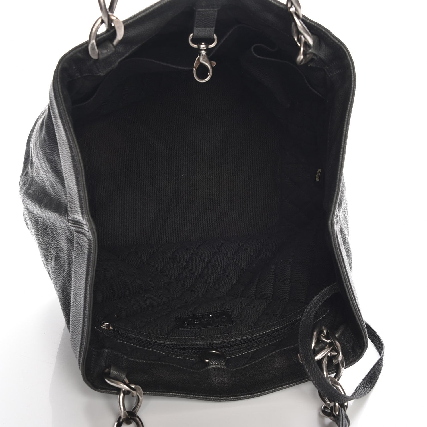 Chanel Distressed Caviar Outdoor Ligne Tote Black 3 of 7