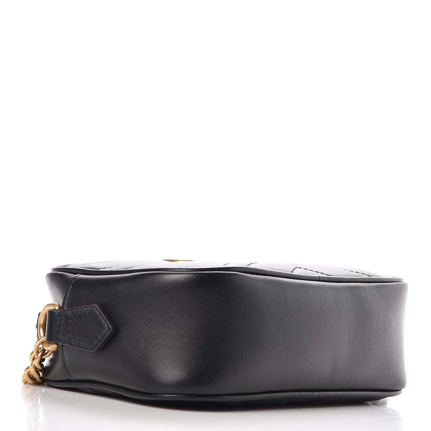 Gucci Calfskin Matelasse Mini GG Marmont Chain Shoulder Bag Black 4 of 8