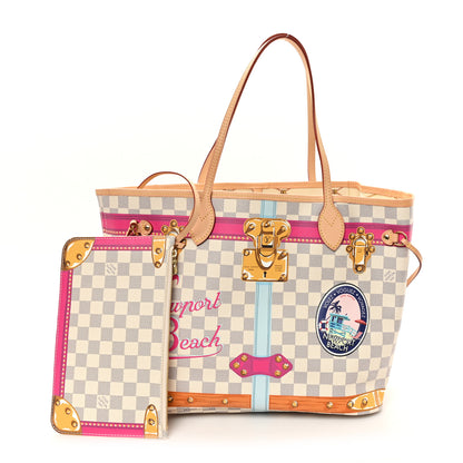 Louis Vuitton Damier Azur Summer Trunks Newport Beach Neo Neverfull MM 3 of 11