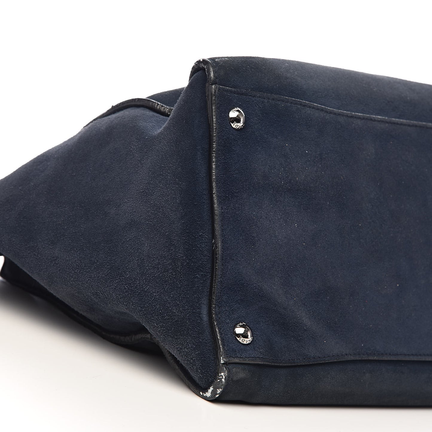 Suede Scamosciato Twin Pocket Tote Oltremare