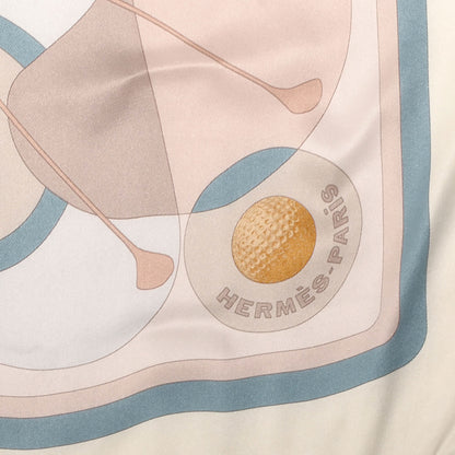 Hermes Silk Swing Scarf 70 Ivory Rose Nacre Bleu 4 of 18