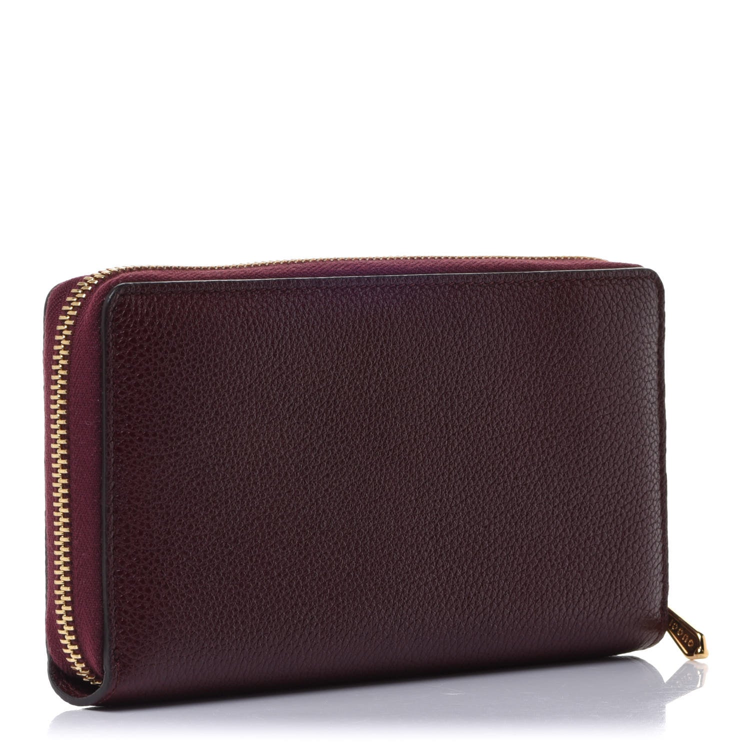 Gucci Grainy Calfskin Zumi Zip Around Wallet Vintage Bordeaux 3 of 10
