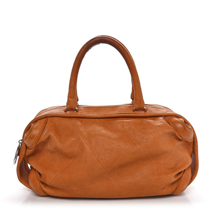 Chanel Calfskin Stitched Bowler Light Brown 1 of 11
