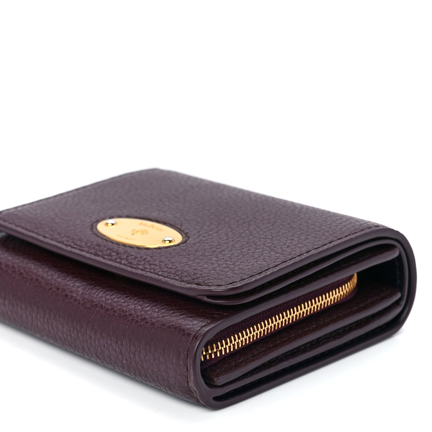 Mulberry Small Classic Grain Small Plaque French Purse Wallet Oxblood 11 of 12