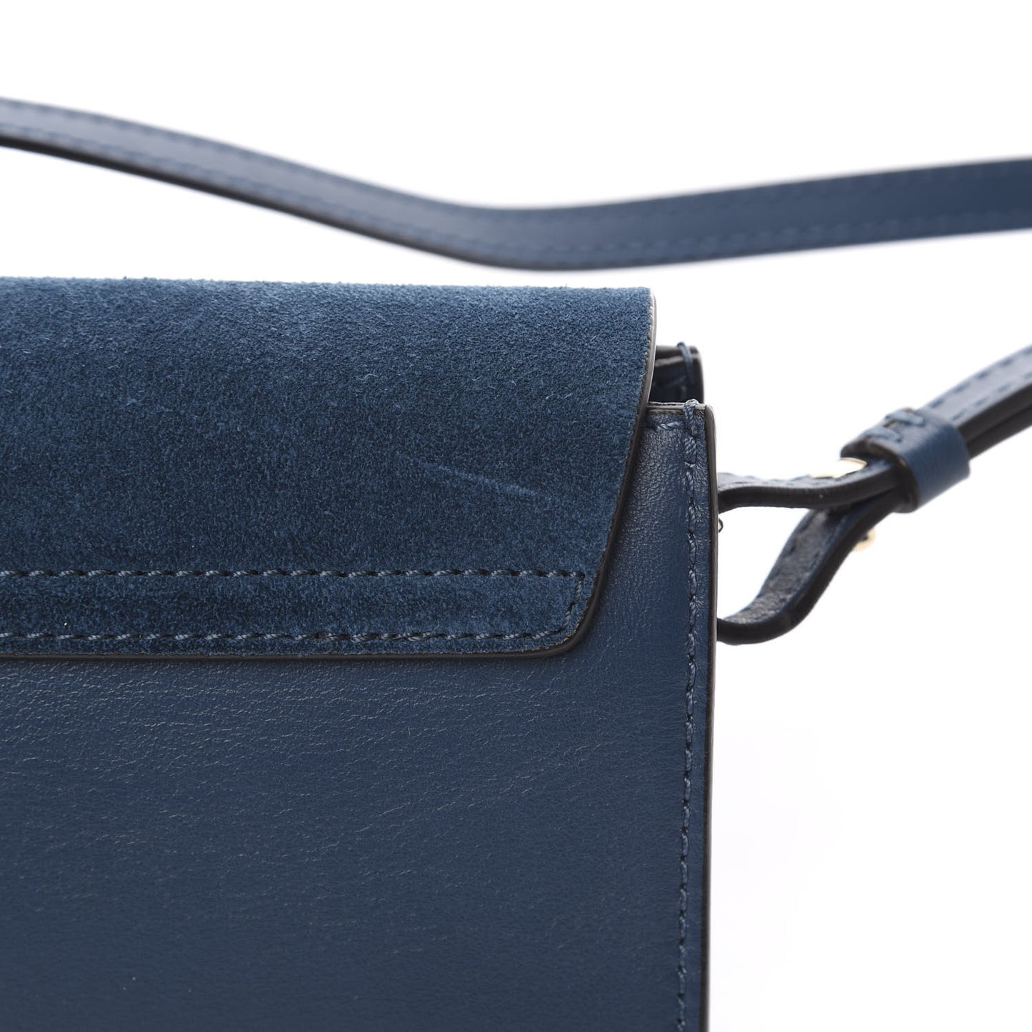 Suede Calfskin Mini Faye Shoulder Bag Majolica Blue