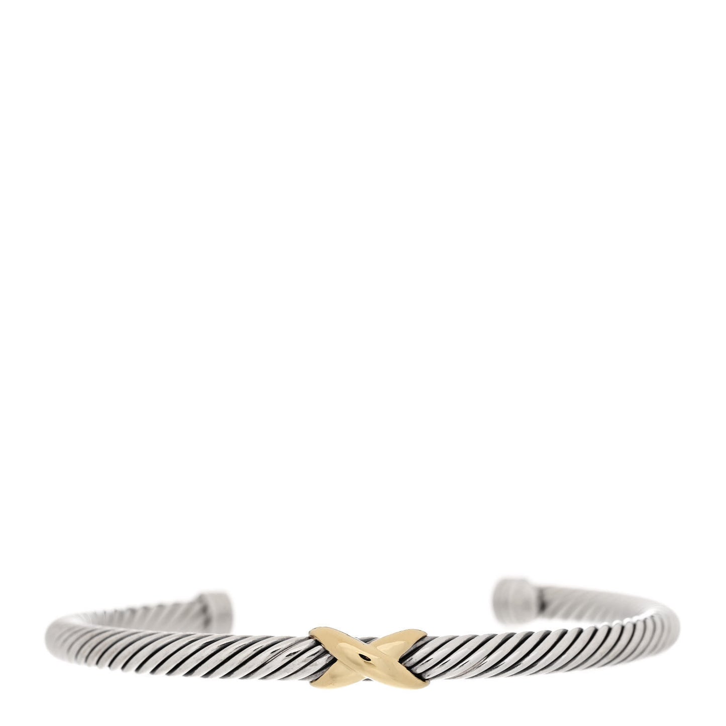Sterling Silver 18K Yellow Gold 4mm X Station Cable Bracelet