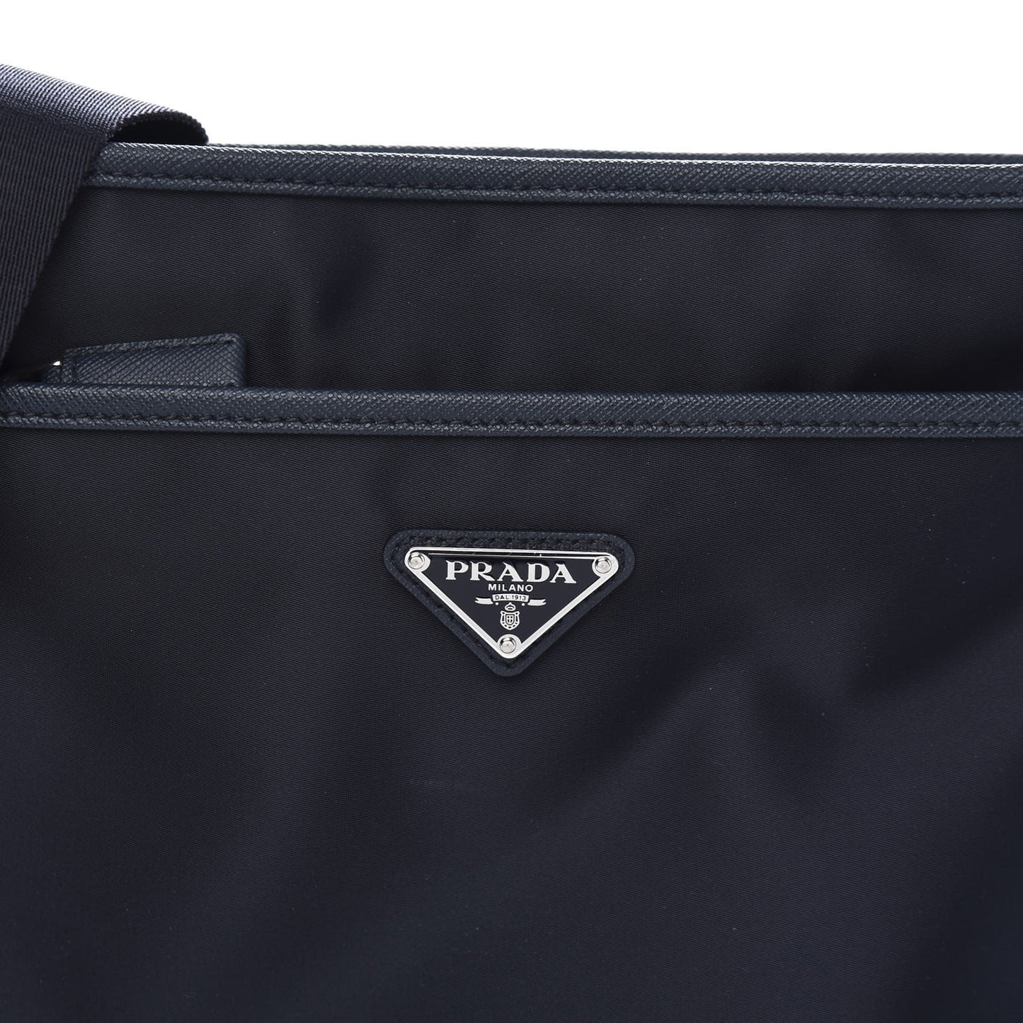 Tessuto Nylon Saffiano Flat Messenger Bag Baltico
