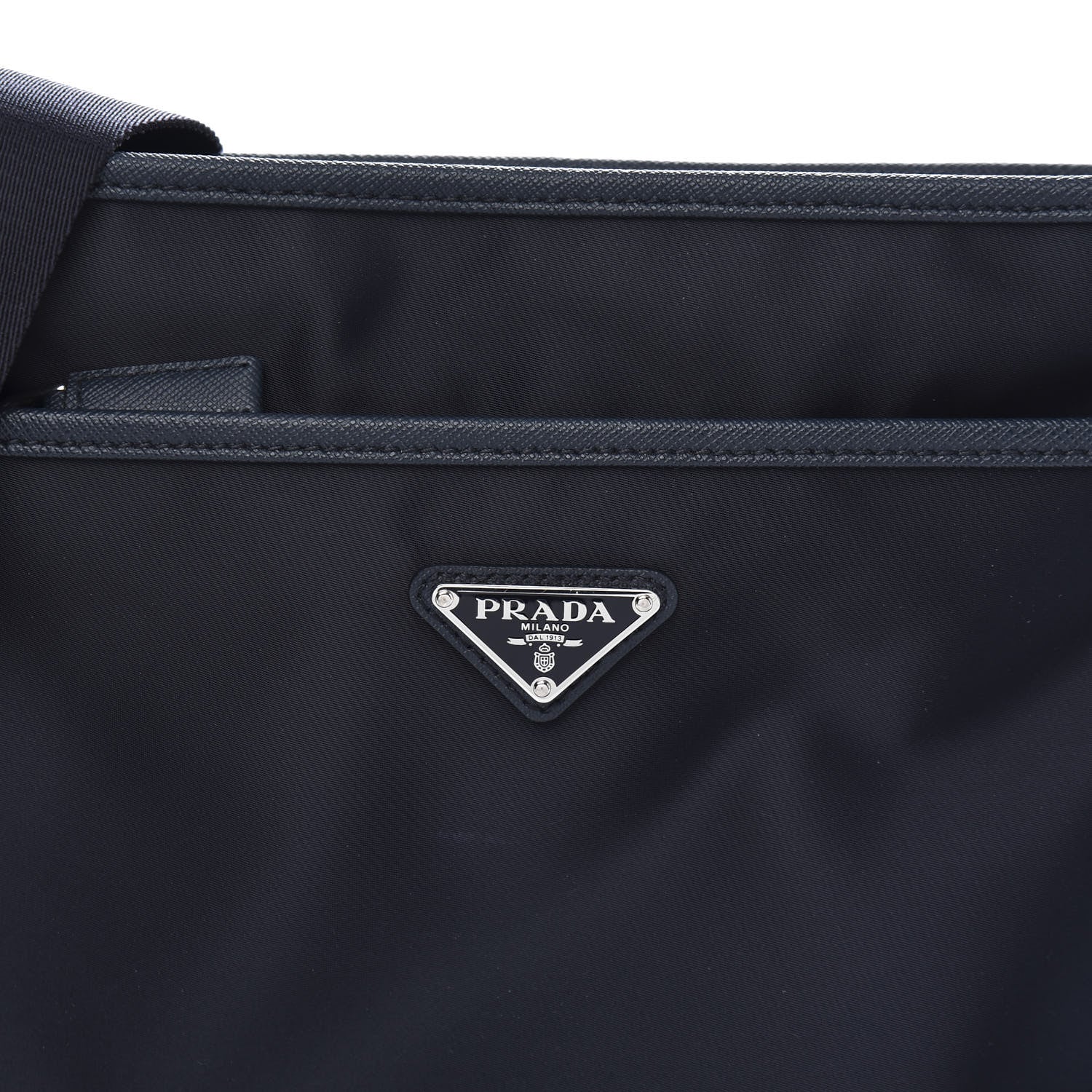 Prada Tessuto Nylon Saffiano Flat Messenger Bag Baltico 10 of 11