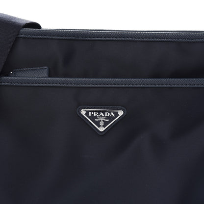 Prada Tessuto Nylon Saffiano Flat Messenger Bag Baltico 10 of 11