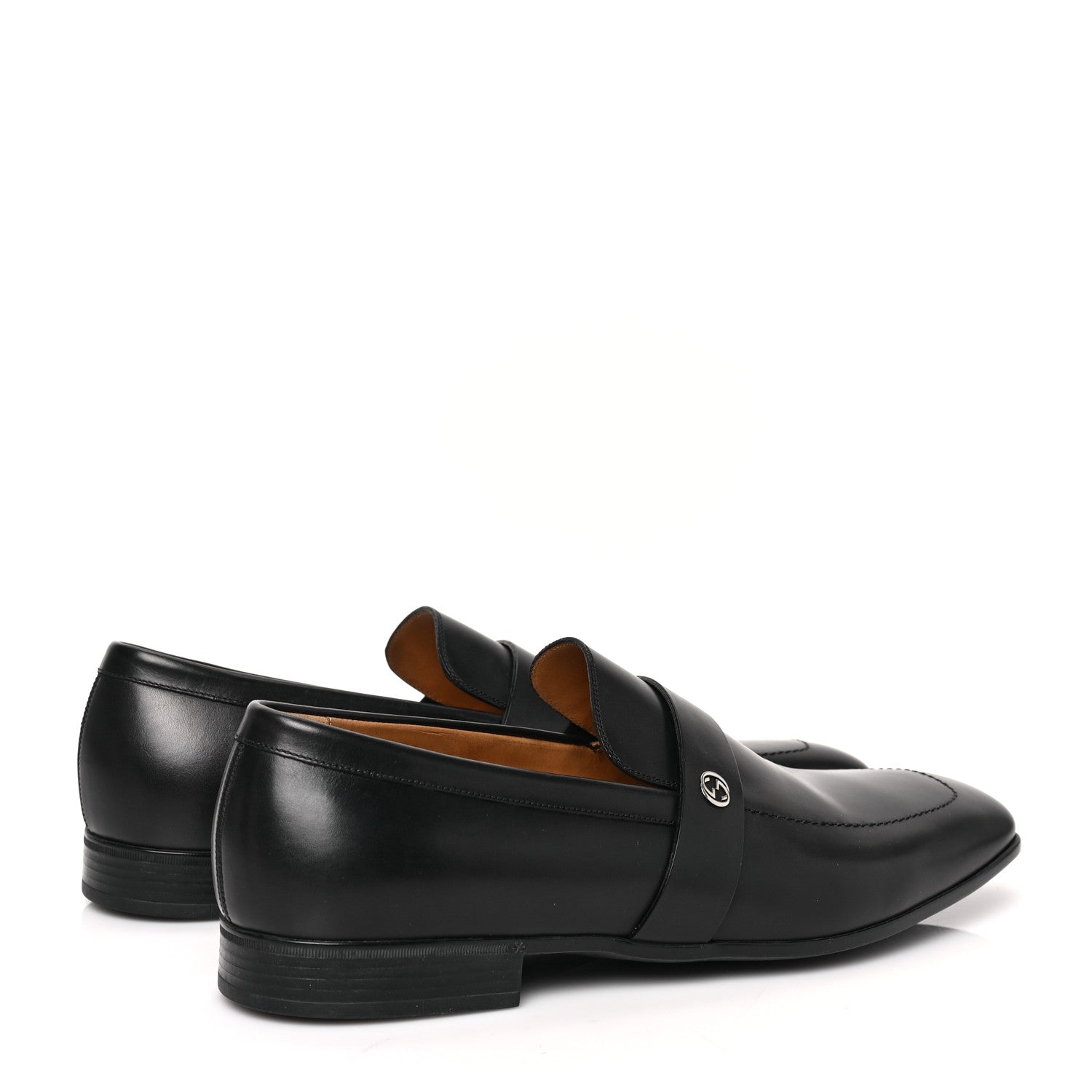 Gucci Calfskin Mens Interlocking GG Loafer 10 Black 4 of 8