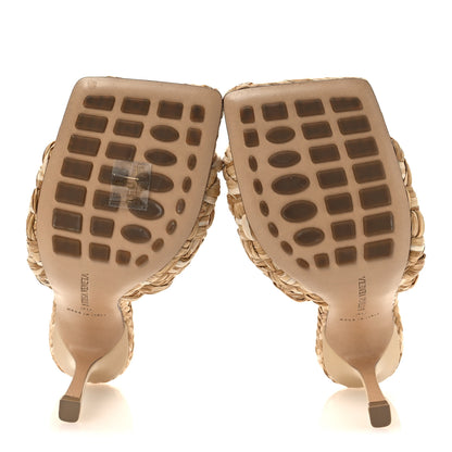 Bottega Veneta Raffia Twisted Intrecciato Stretch Mule Sandals 36 Macadamia 7 of 10