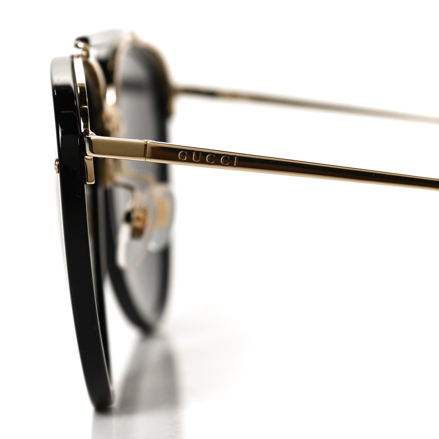 Metal Aviator Sunglasses GG0672S Black Gold