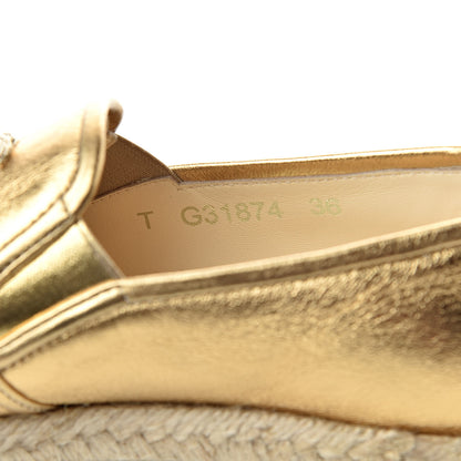 Chanel Metallic Lambskin CC Loafers 36 Gold 8 of 9