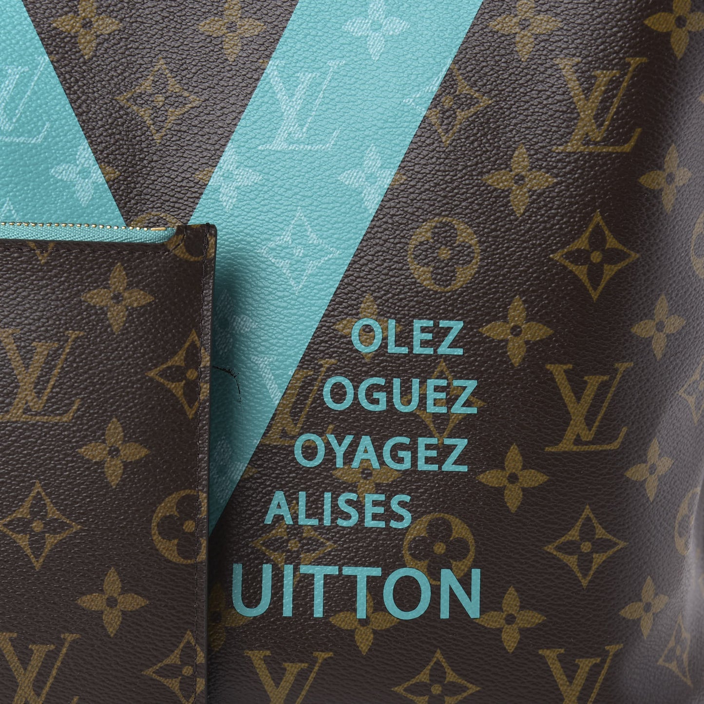 Monogram V Neverfull MM Turquoise