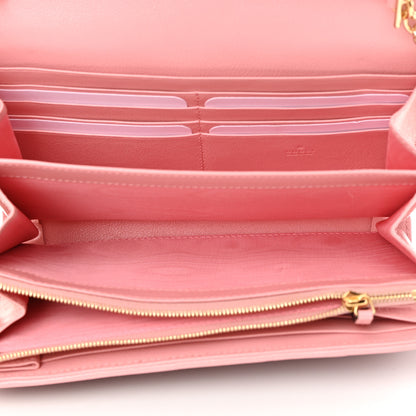 Gucci Azalea Calfskin Enamel Matelasse Diagonal Torchon GG Marmont Chain Wallet New Cherry Red Wild Rose 5 of 14