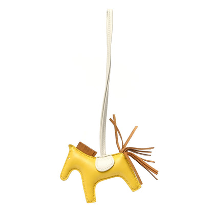 Hermes Milo Lambskin Grigri Rodeo Horse Bag Charm PM Lime Sesame Craie 1 of 5