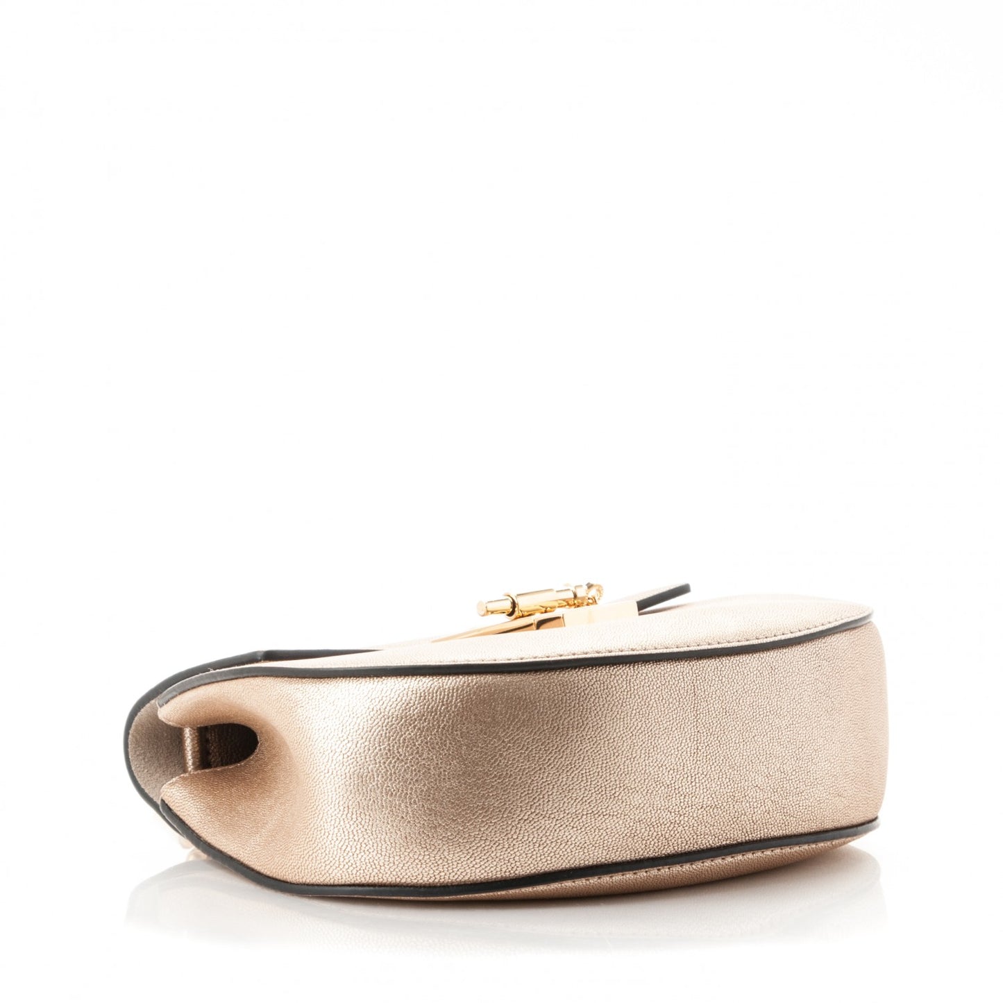 Metallic Goatskin Mini Drew Shoulder Bag Abstract Gold