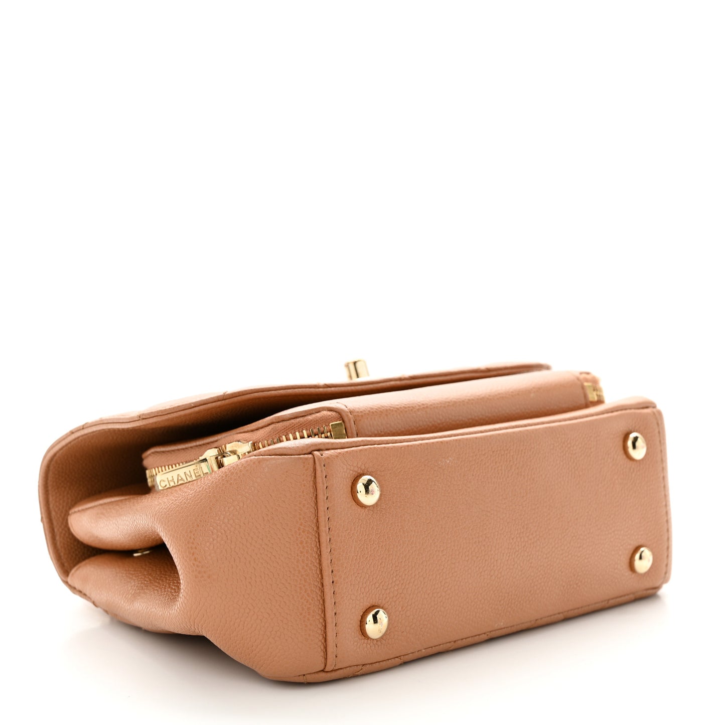 Caviar Quilted Small Business Affinity Flap Camel