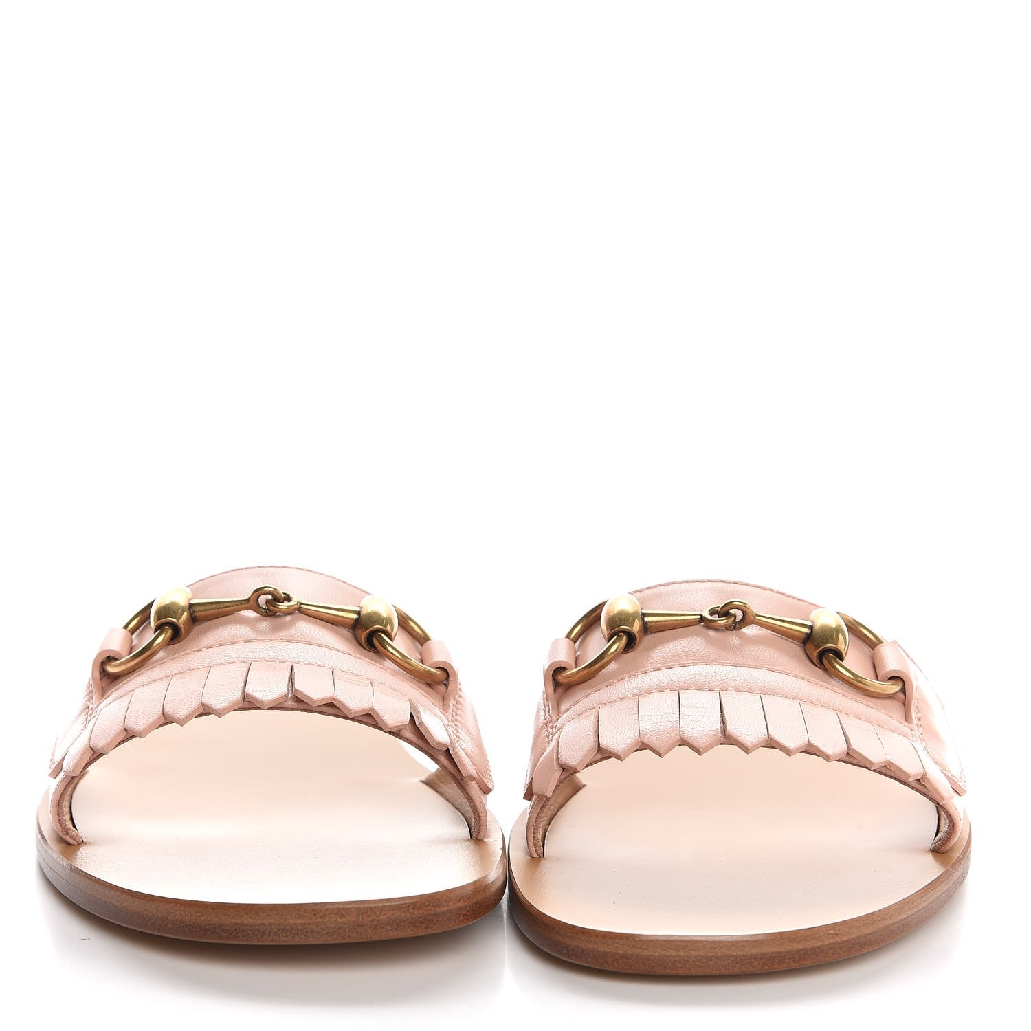 Gucci Malaga Kid Fringe Horsebit Slide Sandals 36 Perfect Pink 2 of 8