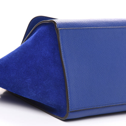 Celine Drummed Calfskin Suede Small Trapeze Indigo 7 of 9