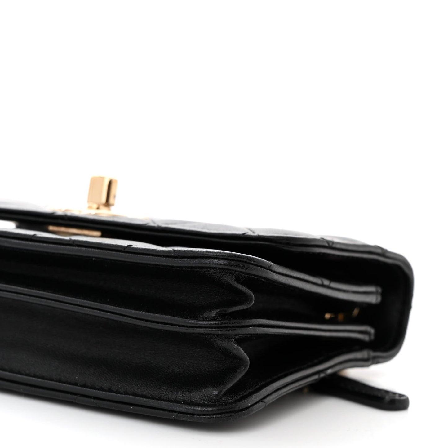 Lambskin Quilted Mini Trendy CC Wallet On Chain WOC Black